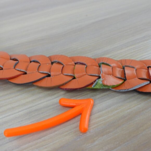 VINTAGE DOLCE DONNA Belt Womens Medium Braided Leather Italian Boho Y2K ITALY - Picture 12 of 14